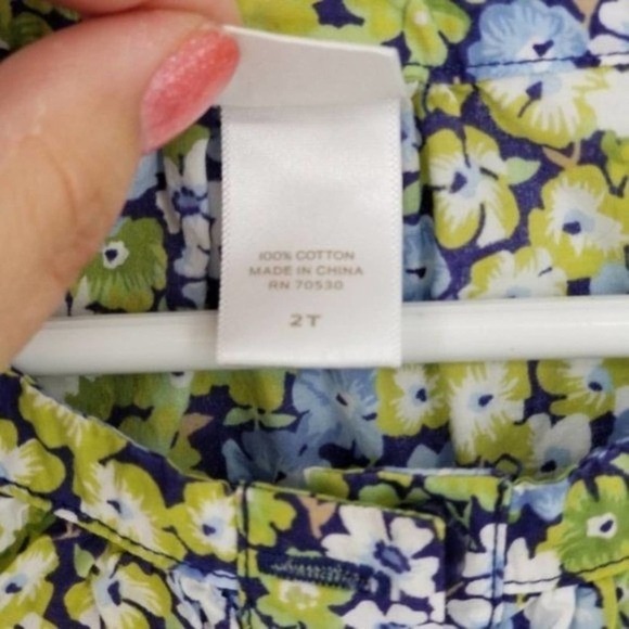 Janie and Jack Floral Print Ruffle Neckline Half Button Popover Blouse Top Sz 2T - Picture 6 of 7